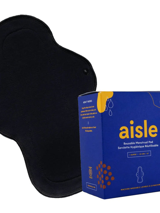 Leakproof Period Reusable Super Pad - Black