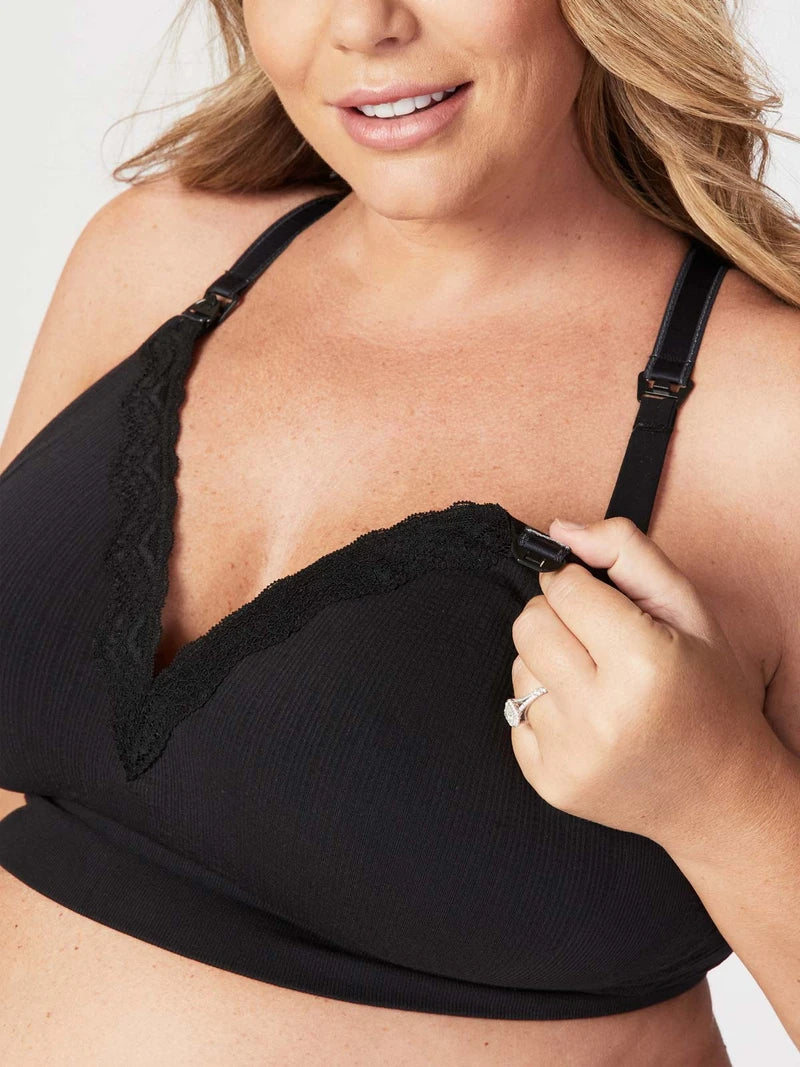 Tutti Frutti Wireless Padded Racerback T-shirt Nursing Bra 1053 - Black