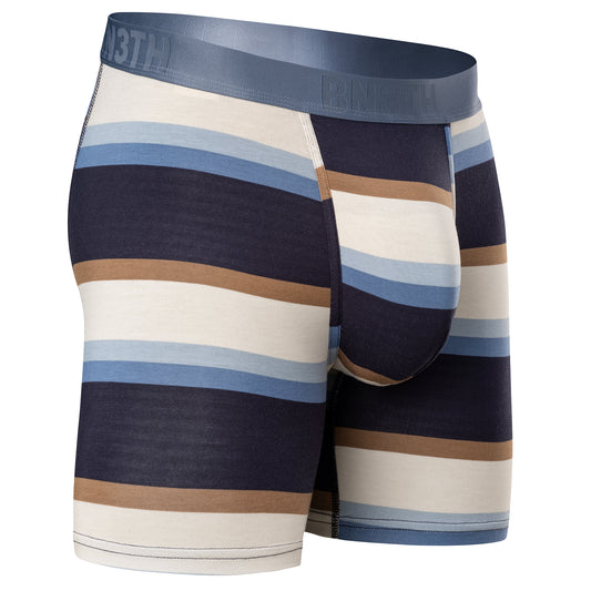 BN3TH 5.5" Essentials Boxer Brief A146 - Retro Wide Stripe - Dark Navy