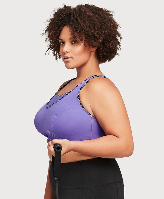 Zyia Purple Bomber Sports Bra Recycled (RC) SMALL (32C-34A)