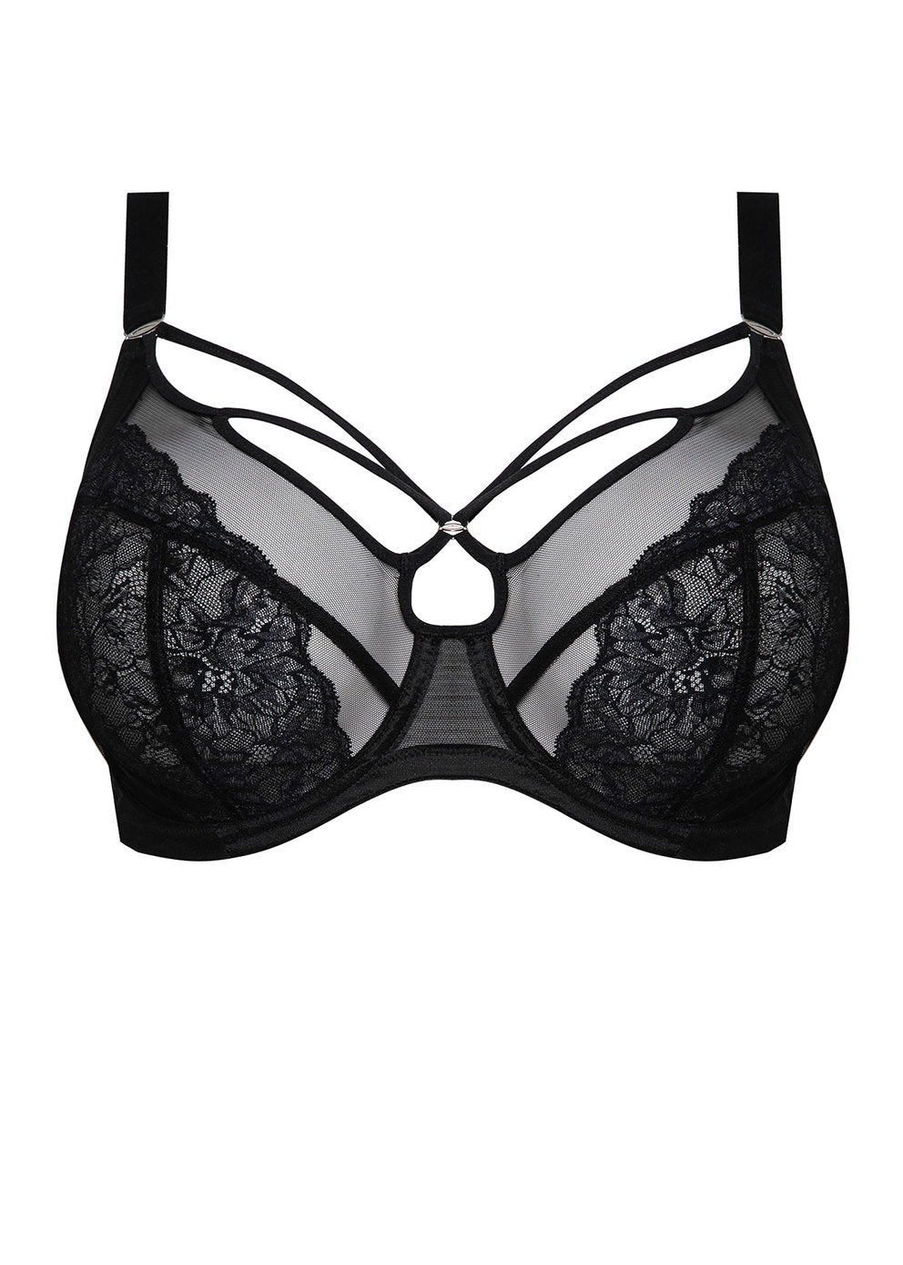 Brianna Strappy Underwire Plunge Bra EL8080 - Black