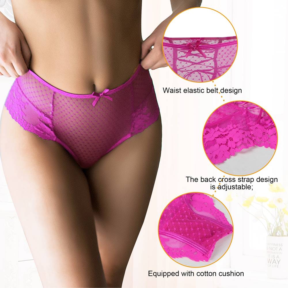 High Waist Lace Cheeky Panty 5152 - Pink – Purple Cactus Lingerie