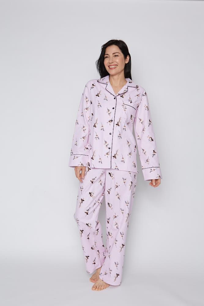 100% Cotton Flannel Pyjamas 15175 - Pink Bouquet