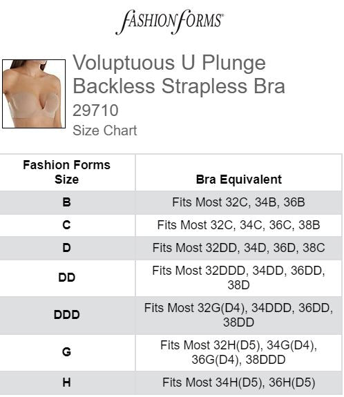 Fashion Forms Voluptuous Large Busted U-Plunge Backless Strapless Bra