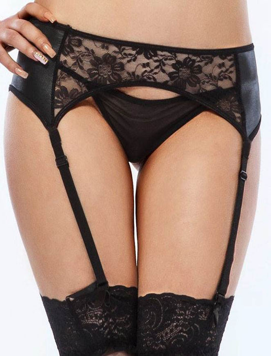 Lace Garter Belt with G-string 50311 - Black