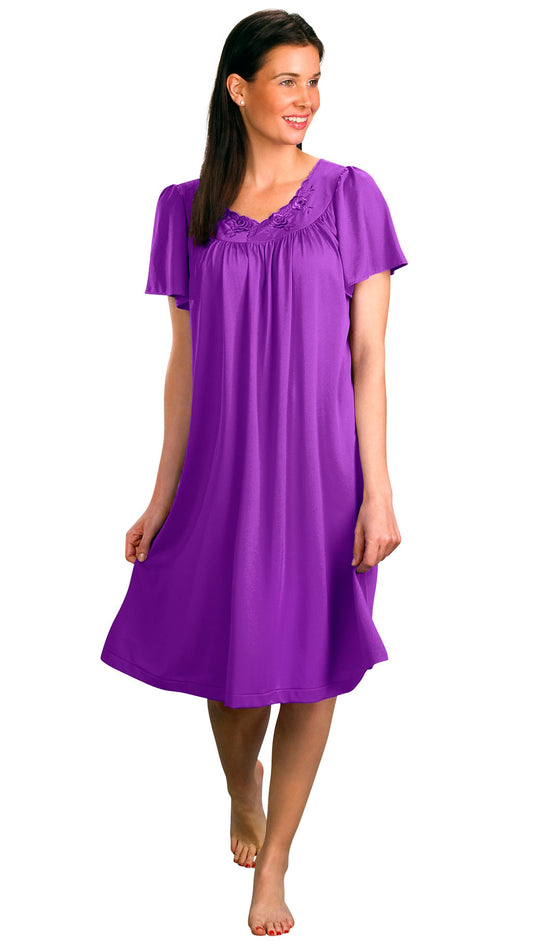 Short Flutter Sleeve Nightgown 36280 - Purple