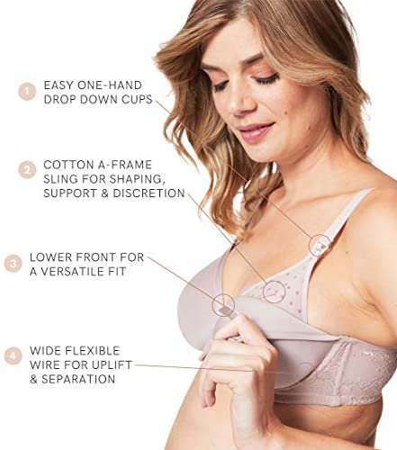 Waffles T-shirt Underwire Nursing Bra - Oyster Pink