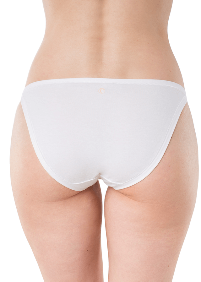 Organic Cotton White Soft Slip Woman Underpants, Low Waist Slip