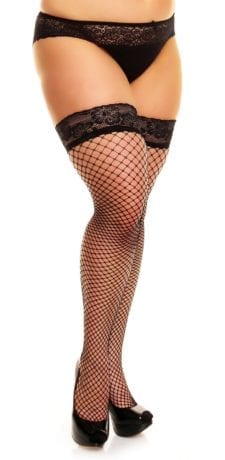 50352 Fishnet Stay-up Thigh Highs - Black