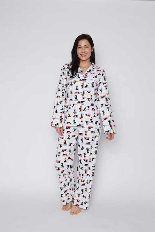 100% Cotton Flannel Pyjamas 15175 - Yoga Dog