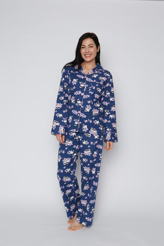 100% Cotton Flannel Pyjamas 15175 - Pugs