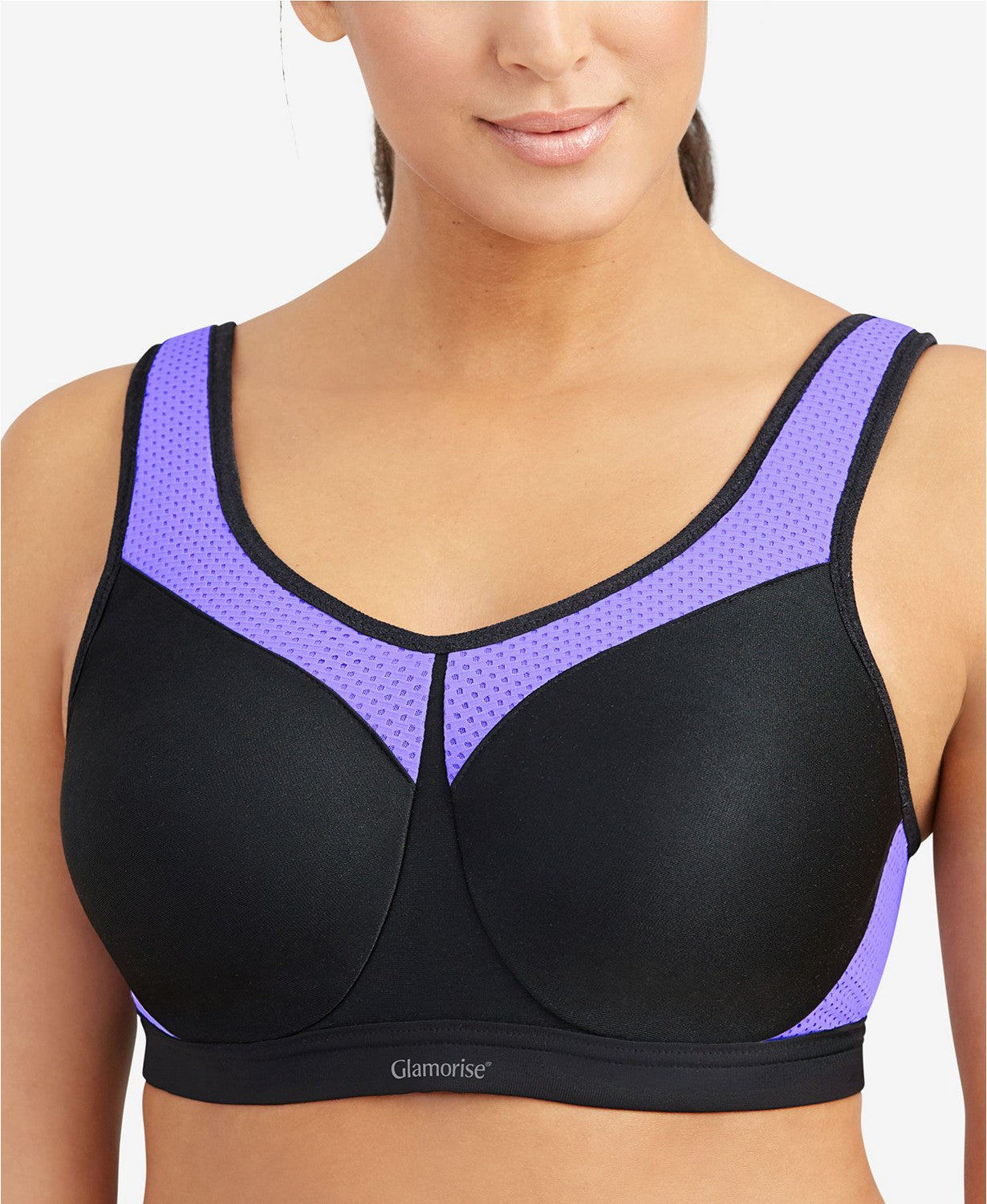 9066 Seamless Underwire Sport Bra - Black/Purple