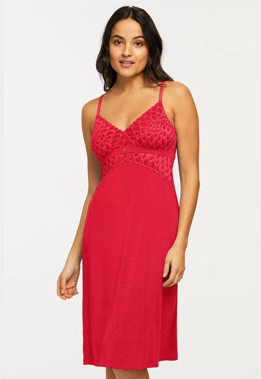 Modal Bust Support 43" Chemise 9398 - Sunkissed Red
