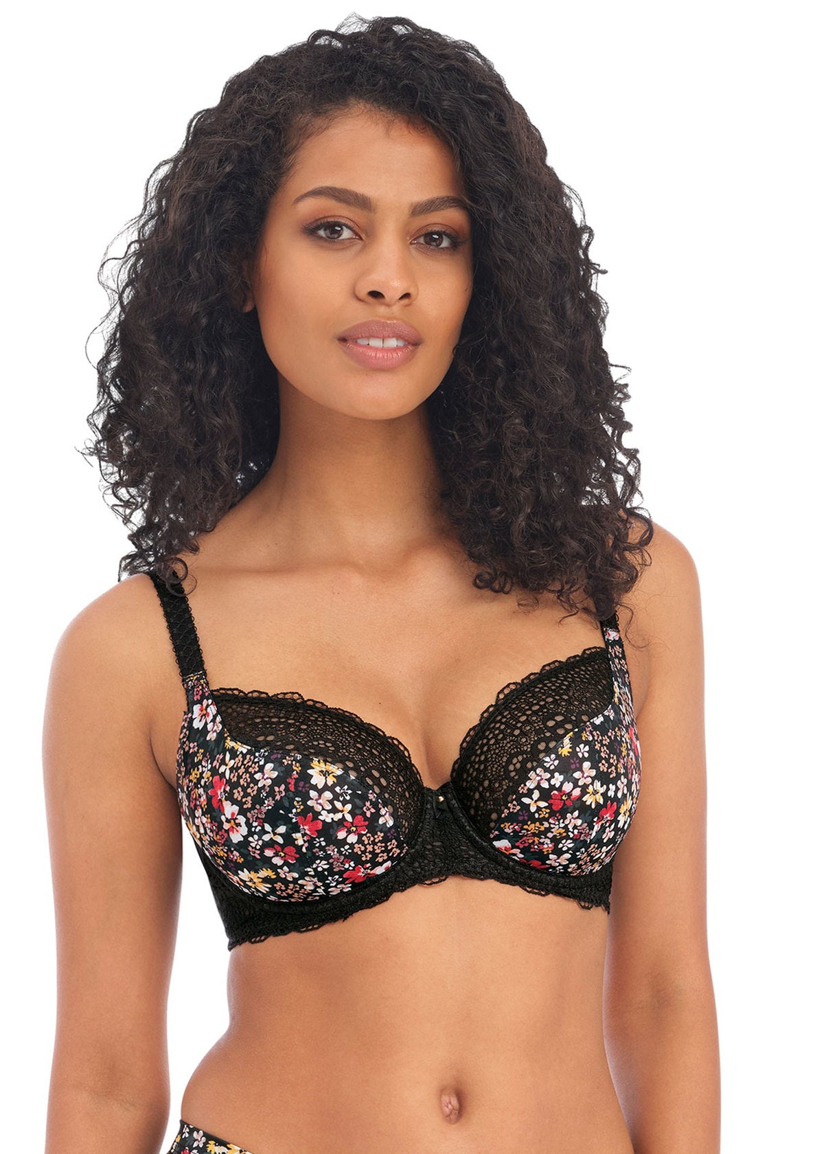 Boho (D) Vibes Balcony Bra AA400706 - Black Floral