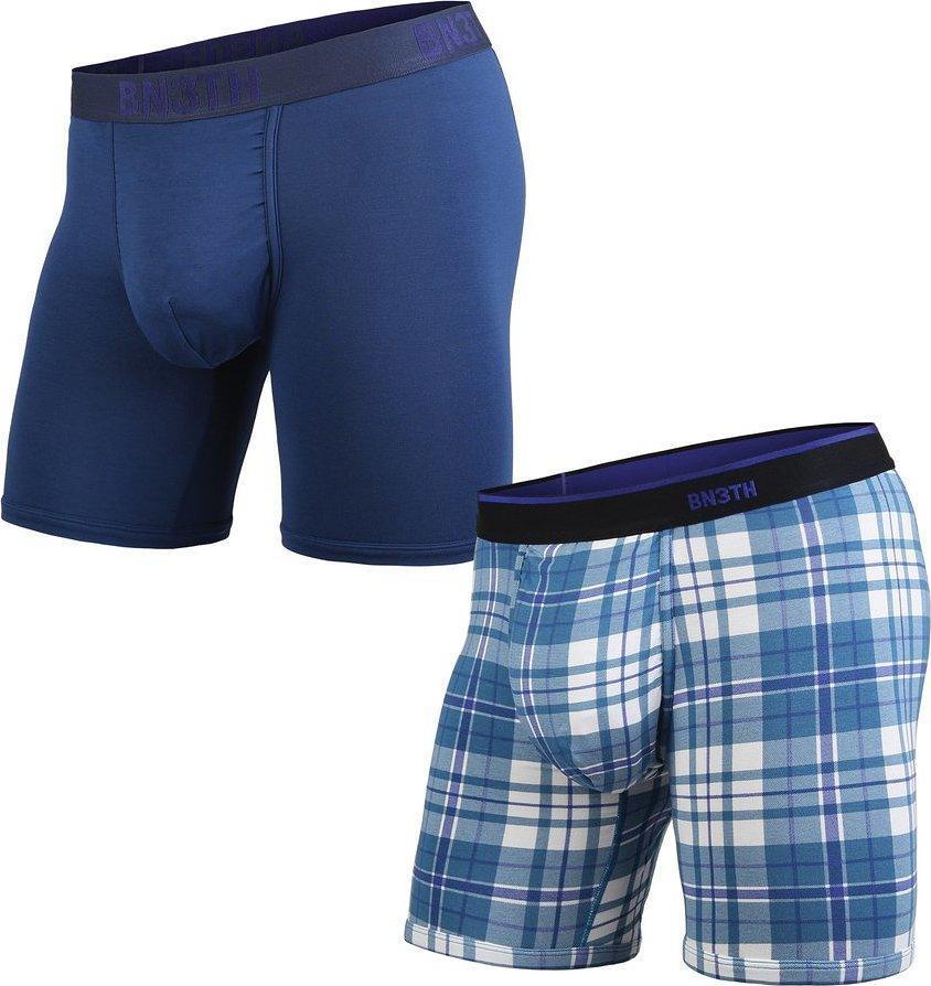 BN3TH Classic 6.5 Boxer Brief 2 Pack - Navy/No Plaid Days Blue