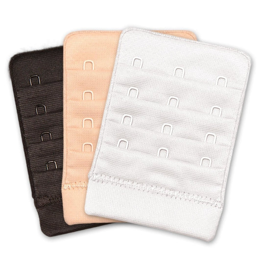 Bra Extenders 3-pack with Elastic Panel 444 - Various sizes - Beige/Black/White