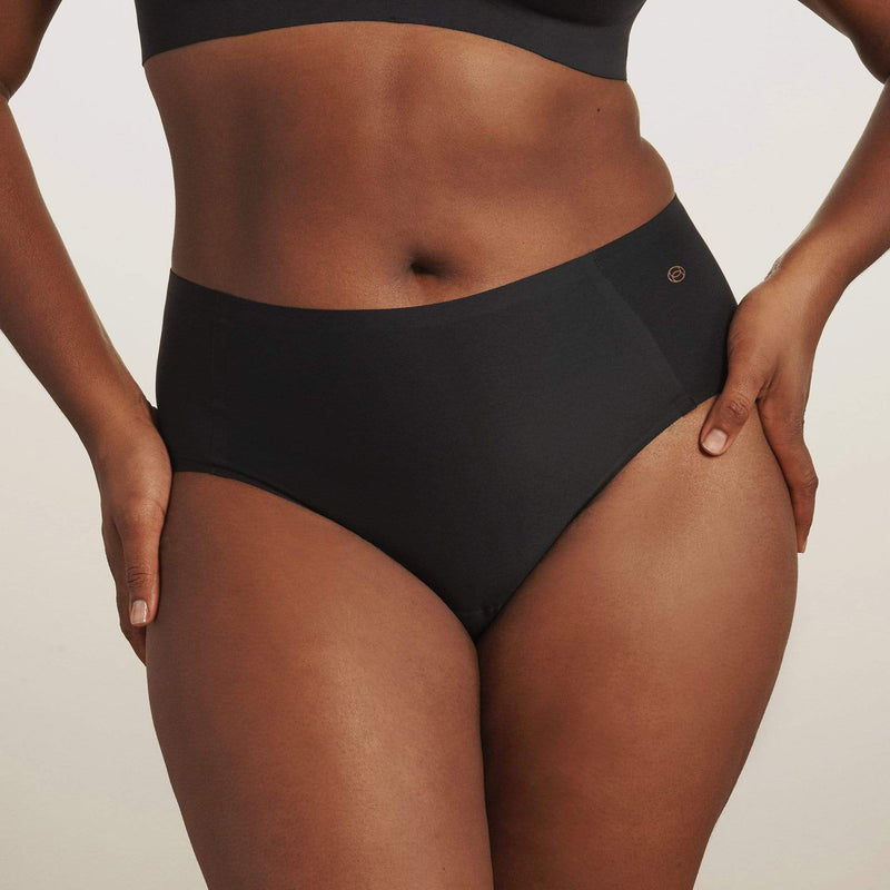 High Waisted Retro Bikini - Black Onyx