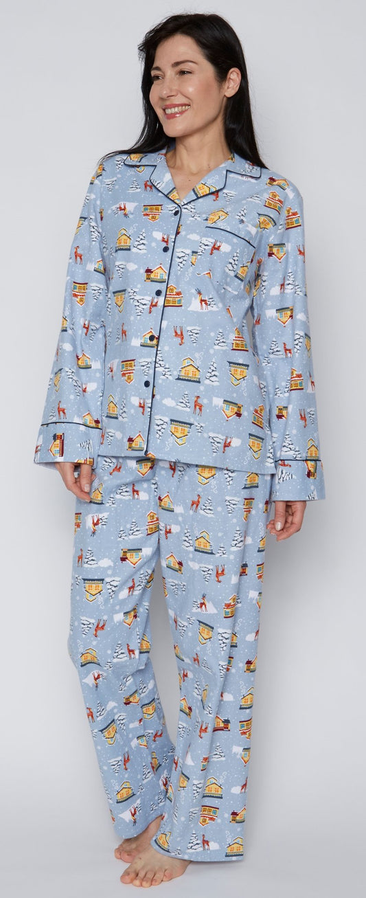 100% Cotton Flannel Pyjamas 15175 - Snow