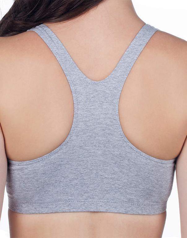 Light Impact Wireless Racerback Sports Bra 514 - Heather Grey