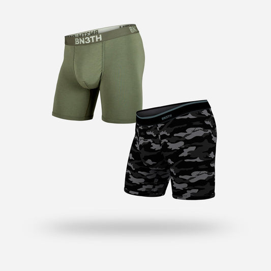 BN3TH Classic 6.5" Boxer Brief 2 Pack - Pine/Covert Camo