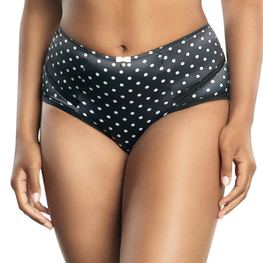Charlotte High Waist Brief 6917 - Black Dot