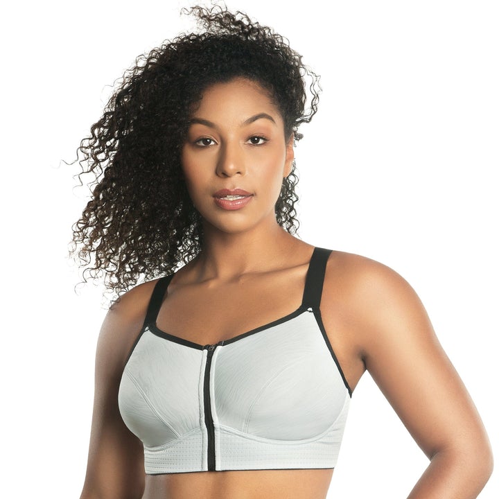 Wave Wireless Zip Front Closing Sport Bra 6052 - Silver – Purple Cactus  Lingerie