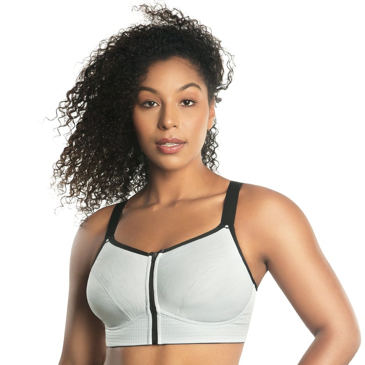 Compression Sport Bra, Wireless with Front zipper. OUR SPORT BRAS RUN BIG  IN SIZE. Choose One Size Smaller Than Your Regular Size.