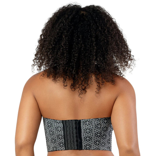 Marissa (X) Strapless Underwire Longline Bra P50117 - Black Mosaic
