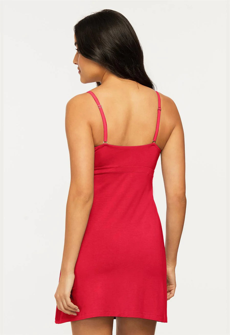 Modal Bust Support 34" Chemise 9397 - Sunkissed Red