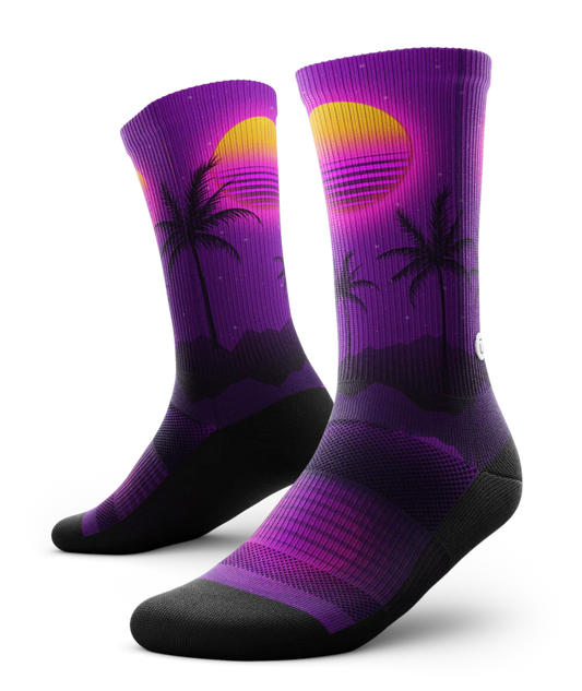 Unisex Performance Crew Socks - Purple Sky