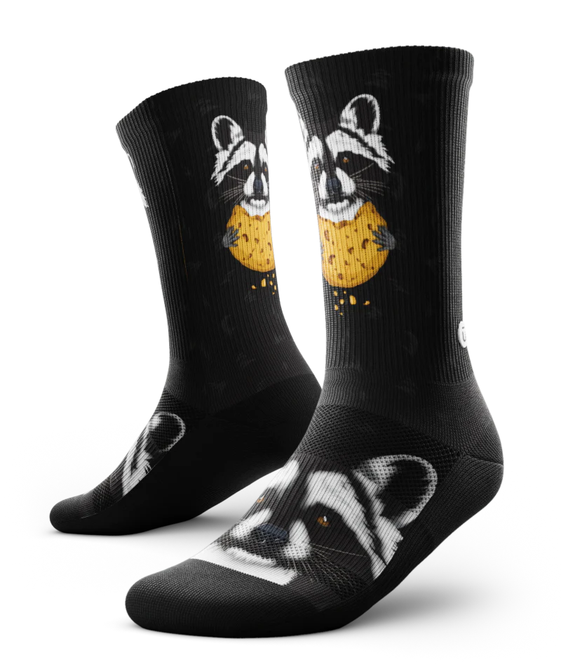 Unisex Performance Crew Socks - Rad Raccoon