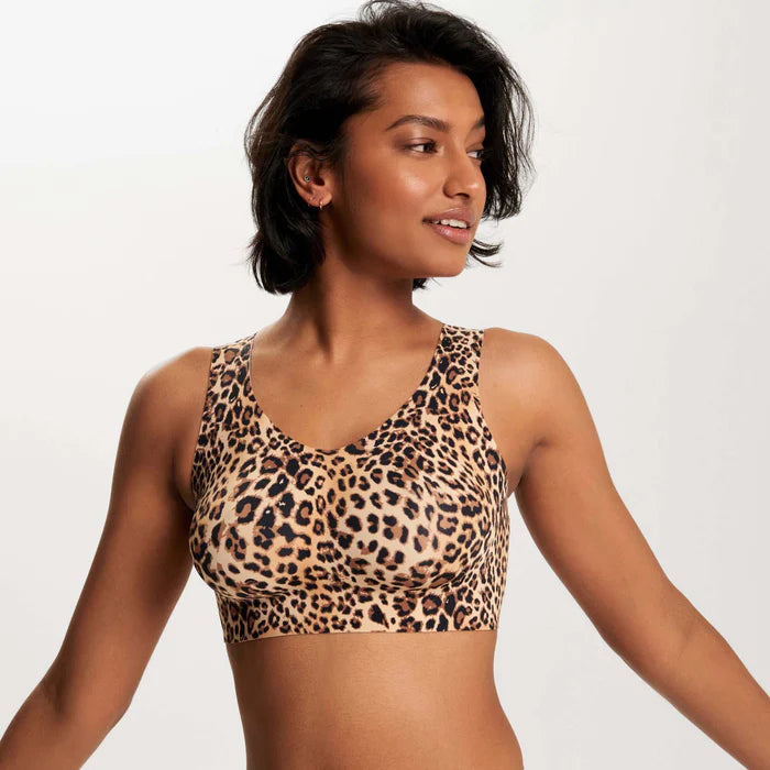 Just My Size Wireless Bra Pack Full Coverage Leopard Satin