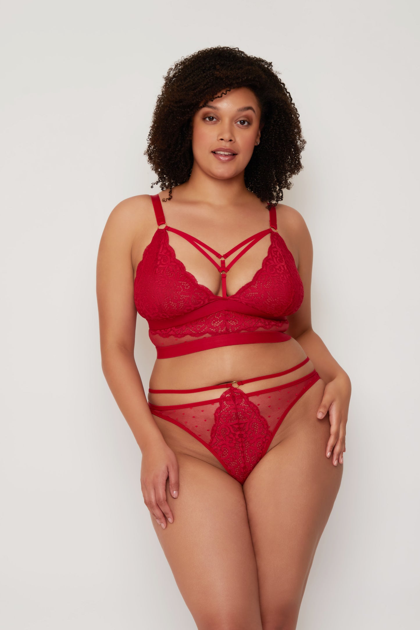 Brooke Caged High Waist Brazilian - Haute Red