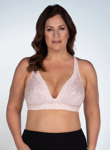 5071 Nola - Lace Wireless Front Close Bralette - Pearl Pink