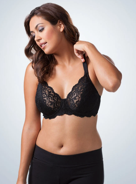 Ava - Scalloped Lace Underwire Bra 5044 - Black