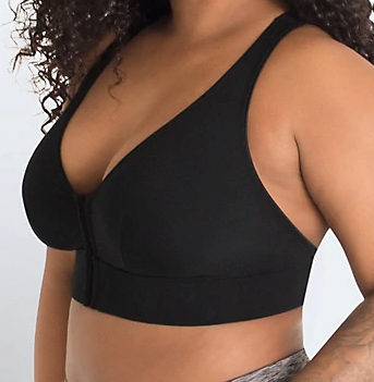 5170 Greta - Front Close Crossback Wireless Bralette - Black