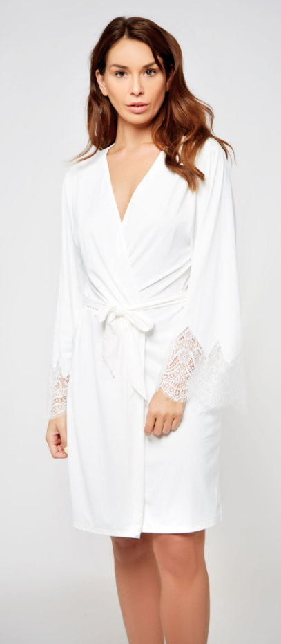Lace Trimmed Robe 78002 - White