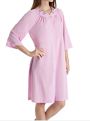 Short 3/4 Sleeve Button Down Robe 77280 - Orchid