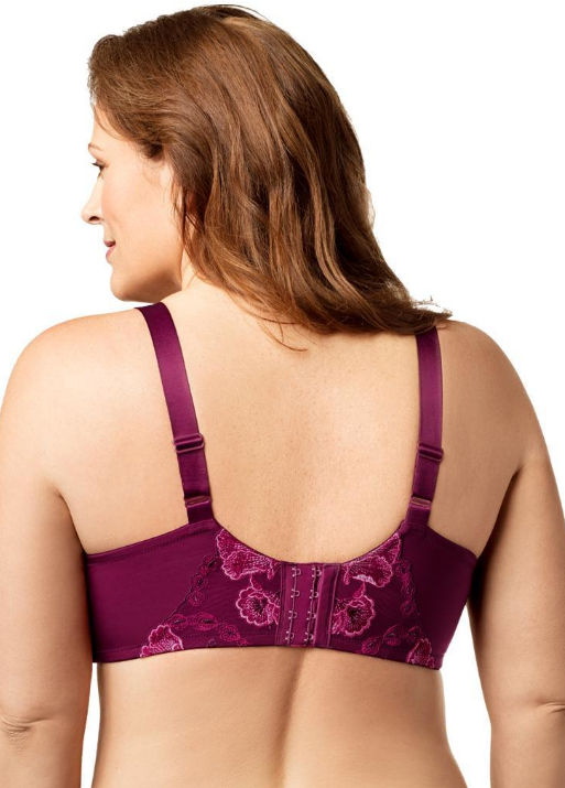 Glamour Embroidery Underwire Bra 2021 - Burgundy