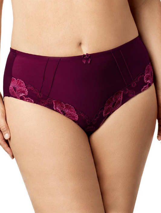 Glamour Embroidery Panty 3021 - Burgundy