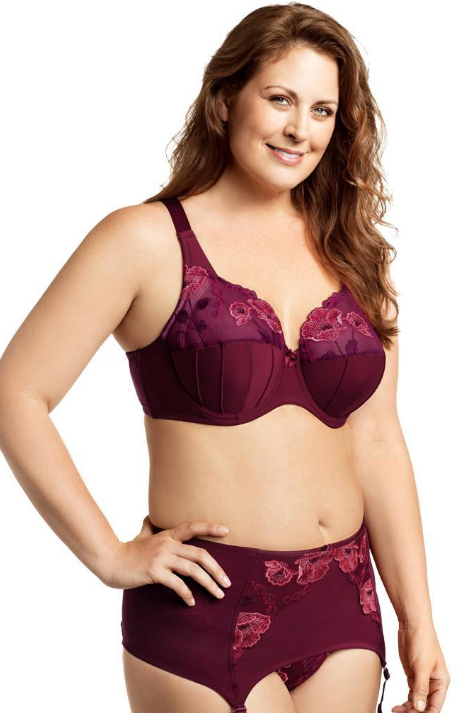 Glamour Embroidery Garter 9421 - Burgundy