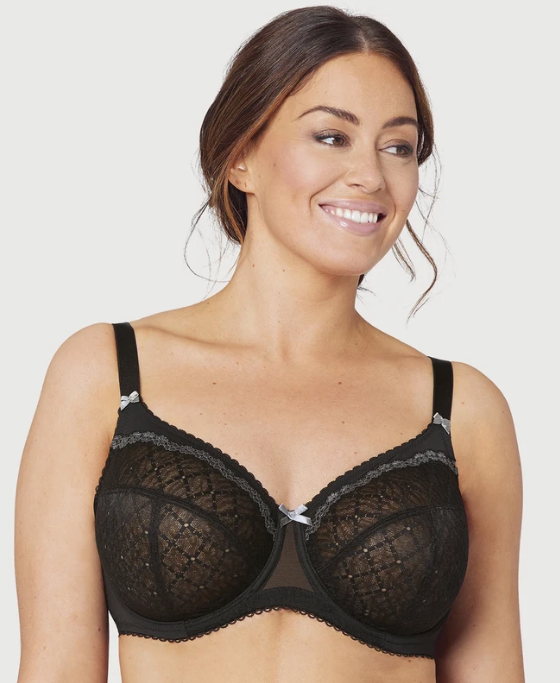 9845 Elegance Underwire Lace Bra - Black