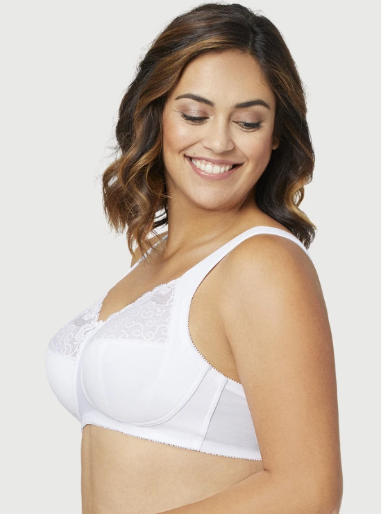 Comfort Lift Rose Lace Wireless Support Bra 1104 - White