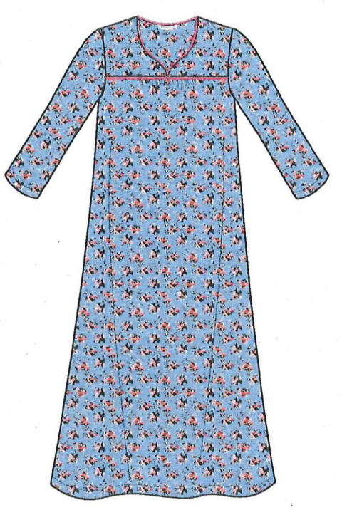 100% Cotton Flannel Long Gown 11435 - Daisy