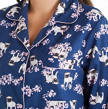 100% Cotton Flannel Pyjamas 15175 - Pugs