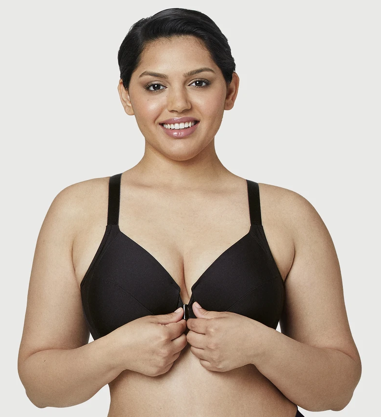 1247 Front Close Smoothing Underwire Bra - Black