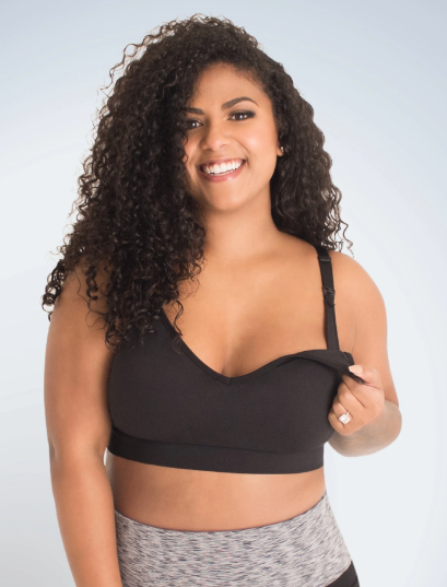 4077 Alyssa Seamless Wireless Nursing Bra - Black