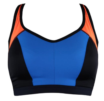 Pour Moi? Pour Moi Fuller Bust Energy lightly padded color block underwire  sports bra in blue/orange - ShopStyle