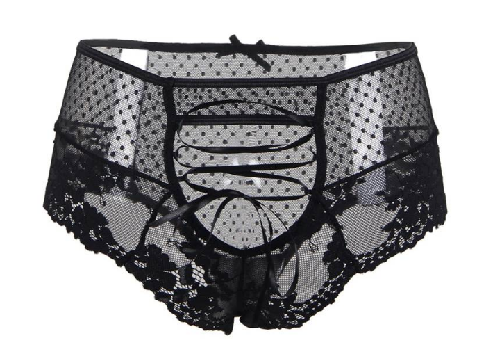 High Waist Lace Cheeky Panty 5152 - Black