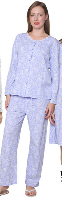 100% Cotton Knit Long Sleeve Pyjamas 1542 - Lilac